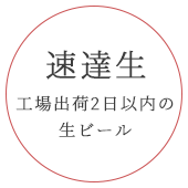 速達生 工場出荷2日以内の生ビール